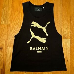 Balmain Gold Logo Tank Top